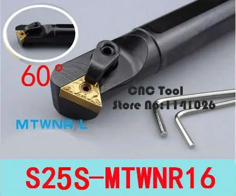 

S25S-MTWNR16/ S25S-MTWNL16, 60 degrees internal turning tool ,Lathe Tool boring bar,CNC Turning Tool ,Tool Lathe Machine