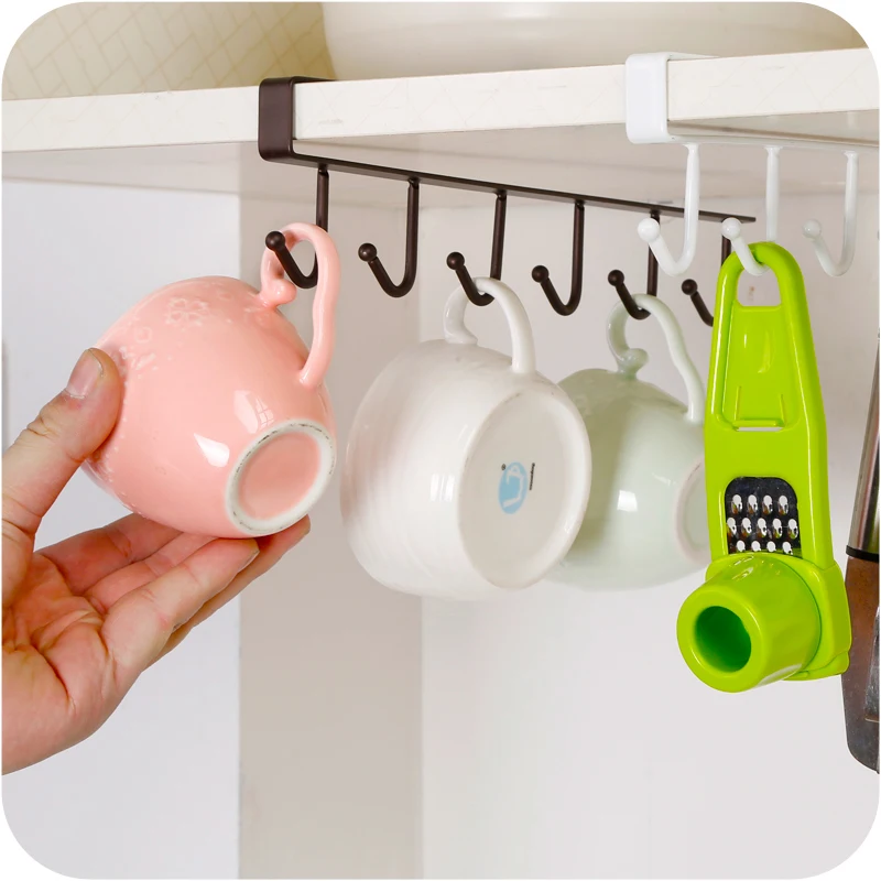 MAIKAMI الحديد المطبخ الحمام المنظم تخزين الرف متعددة الوظائف خزانة شنقا هوك رفوف ل منشفة الصدر كوب تجفيف