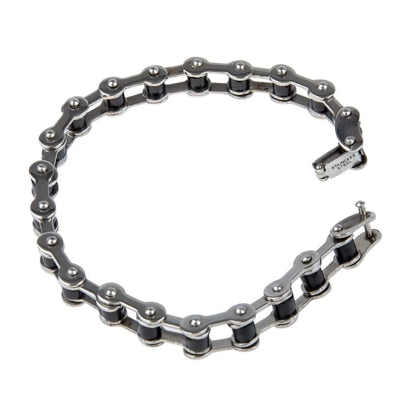 

Stainless Steel Rubber Bike Bicycle Chain Bracelet Bangle 0.4