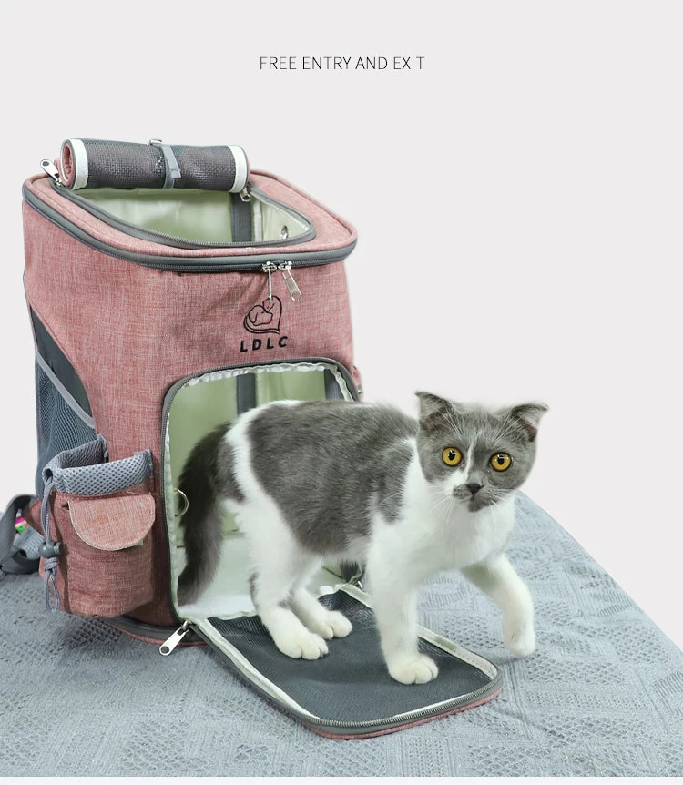 Portátil dobrável respirável pet backpack Oxford kit