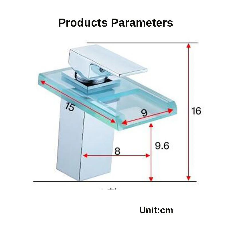 Стеклянный водопад светодиодный кран для раковины изменение цвета с температурой смеситель для раковины для ванной комнаты латунный кран для холодной и горячей стирки