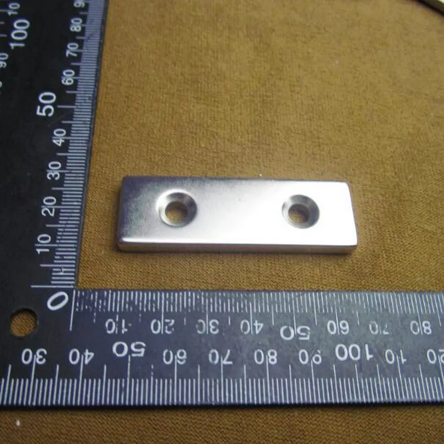

1PCs Big Bulk Super Strong Strip Block Magnets Rare Earth Neodymium 60 x 20 x 5 mm 2 hole 60*20*5mm 60mm x 20mm x 5mm
