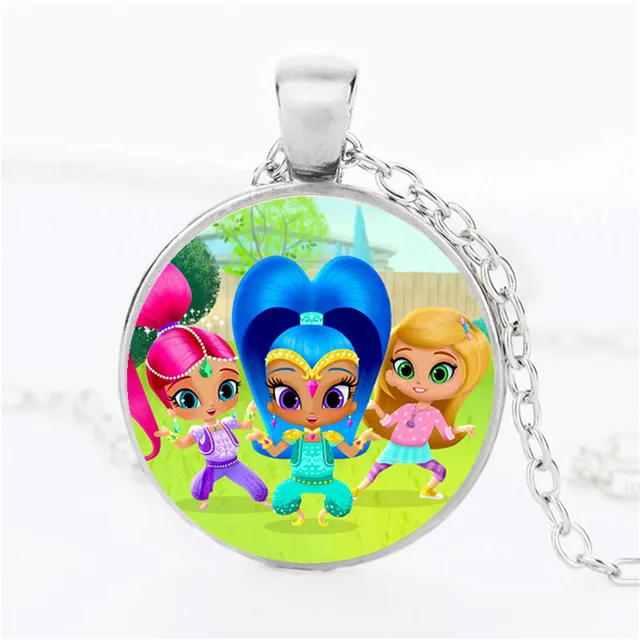 HOT! 2018 New Shimmer And Shine Necklace, Handmade Glass Cabochon Chain