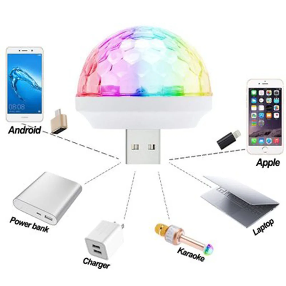 YSY Mini USB Светодиодная лампа для вечеринок музыкальные шаровые огни изменение