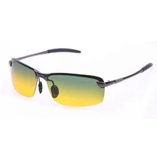 Day and night and polarized light night vision goggles Uv driving special sunglasses Metal sunglasses