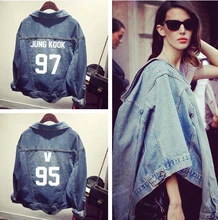 Bts kpop kids clothes Bangtan hole denim jacket coat female baseball k-pop BTS bulletproof exo hooded sweatshirt tops Outerwears