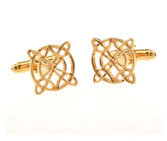 10pairs/lot Gold Hollow Designed Tree Cufflinks Flower Knot Cuff Links Copper Plating Cuff Button Men's Jewelry Wholesale
