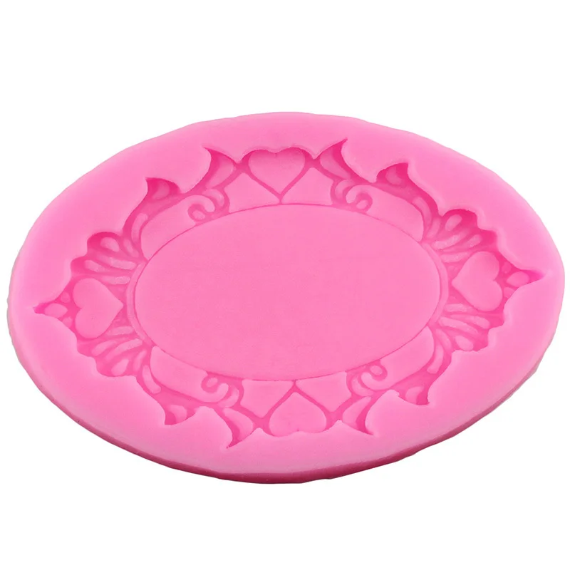 DIY Mirror Fondant Cake Decorating Tools Frame Cupcake Chocolate Wedding Cake Border Silicone Molds Kitchen Baking Moulds