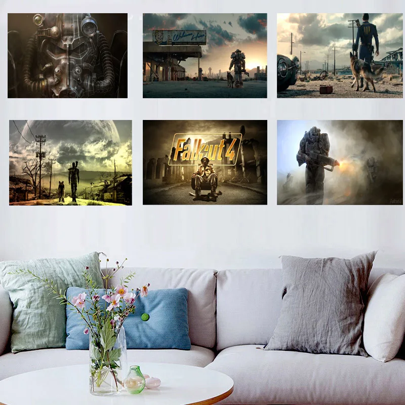 

MX039 Fallout 4 Classic 76 Robot Shoot Skill Tree Soldiers Video Game A3 A4 A2 Poster Art Silk Canvas Room Wall Print Decoration