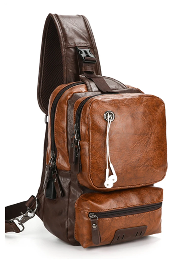 Модные сумки на плечо зарядка через usb Crossbody сумки Для мужчин сумки груди приколы сумка для Открытый мужской Многофункциональный Crossbody