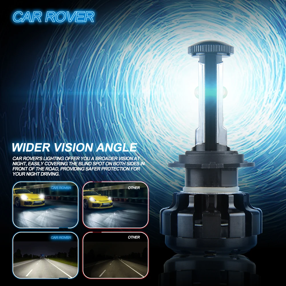 Авто ROVER H1 H4 H11 H7 H13 9005 9006 светодиодный лампы для передних фар XHP50 чипов 60 Вт 9600LM 6000K Чрезвычайно Яркий Conversion Kit