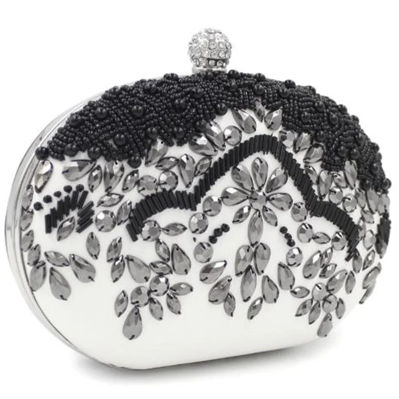 

ABSF Black High-Grade Beaded Evening Bag Handmade Pearl Diamond Evening Bag Evening Dinner Clutch