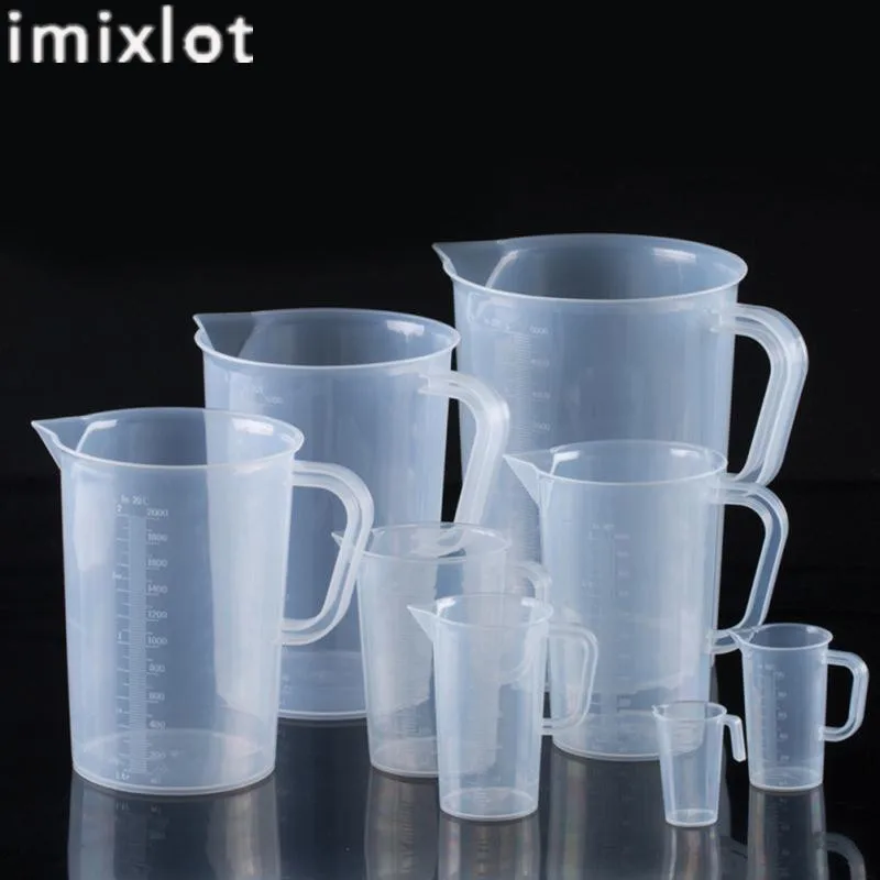Imixlot Мода Прочный Пластик мерным стаканчиком легко чистить прочные с ручкой для Кухня поставки 4 Размеры оптовая продажа