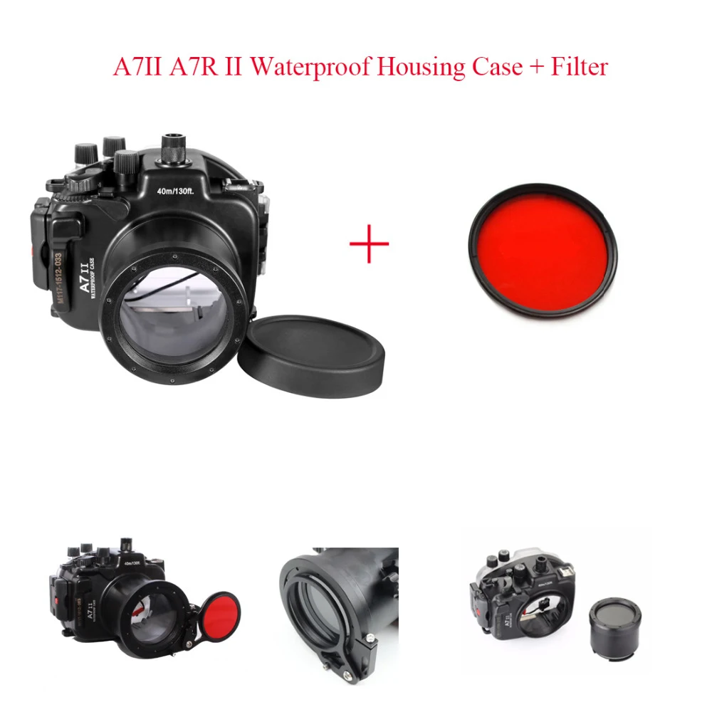 40 м/130 футов водонепроницаемый корпус камеры чехол для Sony A7 II A7R 28 70 мм + фильтр