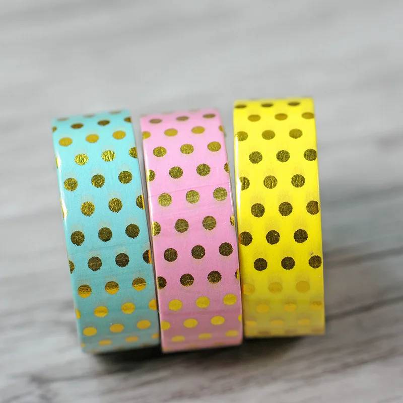 Dots Foil Washi Tape Scrapbooking Tools Cute Decorative Cinta Adhesiva Decorativa Japanese