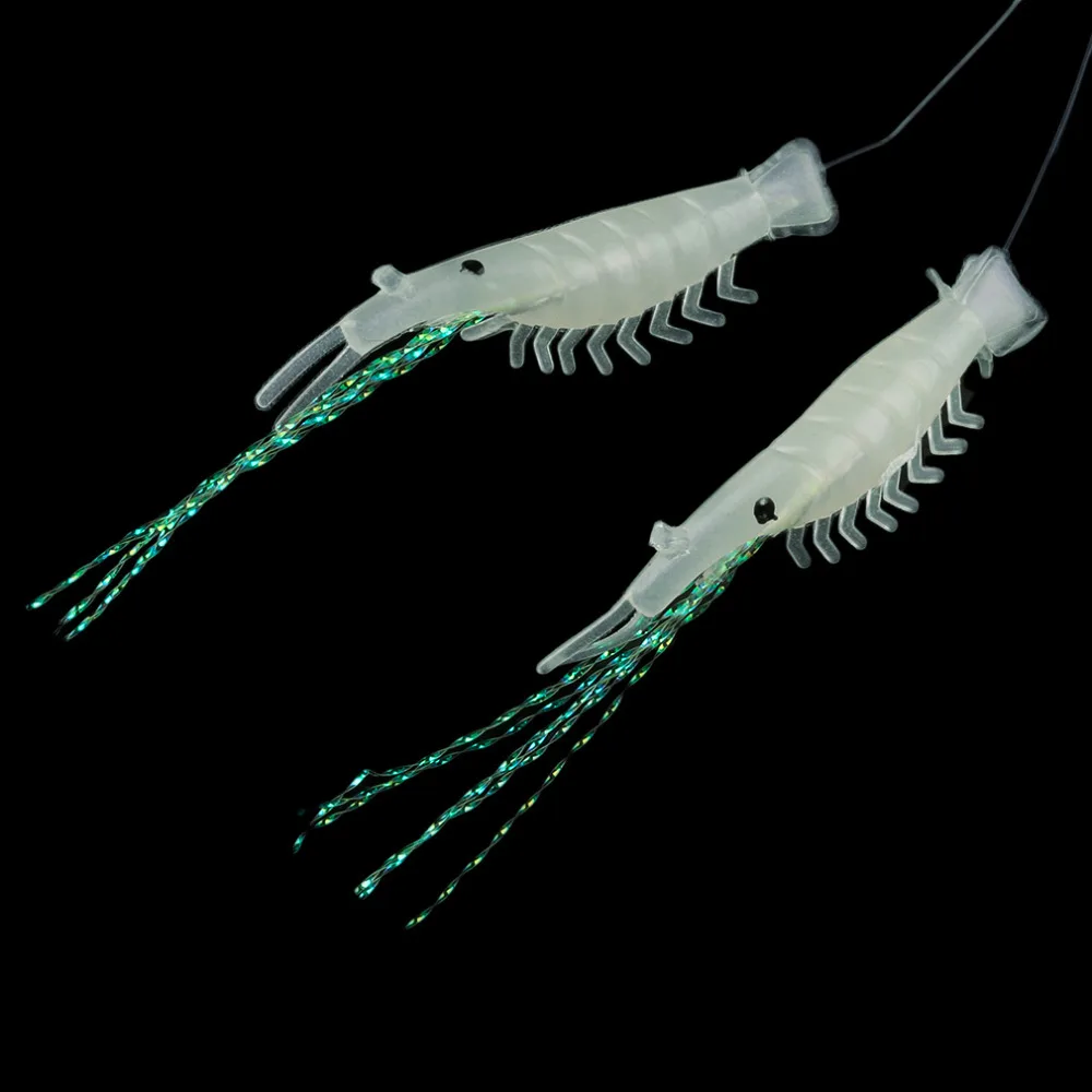 5pcs Glow In The Dark Fishing lure Luminous Shrimp Baits Fishing Lure