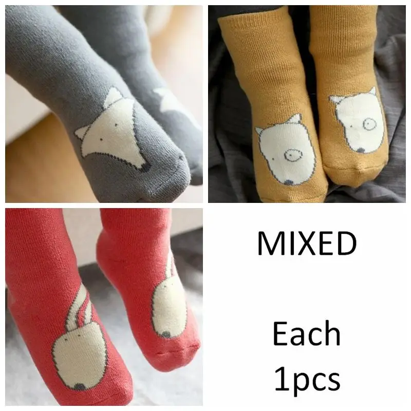 Высококачественные толстые носки из махровой ткани(3 пары в лоте) зимние носки теплые носки с изображением персонажей мультфильма для мальчиков и девочек для От 0 до 4 лет для малышей и детей постарше - Цвет: mixed each 1pcs