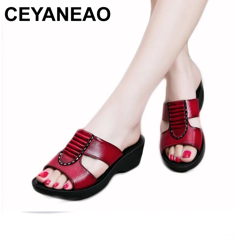 CEYANEAOSummer новые тапочки для мамы Модные женские шлепанцы Мягкая и удобная обувь на