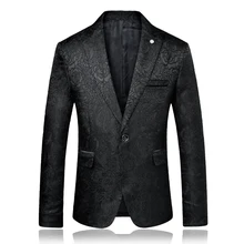 NEGIZBER Новая мода Для мужчин пиджак Повседневное футболка с длинными рукавами с принтом «розы» костюм Цвет стройнящий пиджак Для мужчин