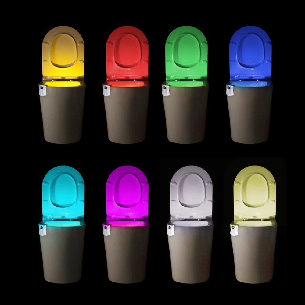 8 цветов светильник для унитаза AAA с питанием от батареи с датчиком движения PIR умный ночной Светильник для WC, сиденье для унитаза светильник для унитаза ing