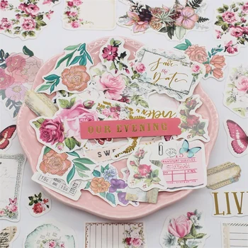 

KSCRAFT 52pcs Sweet Flowers Paper Stickers for Scrapbooking Happy Planner/ DIY Crafts/ Card Making Decoration