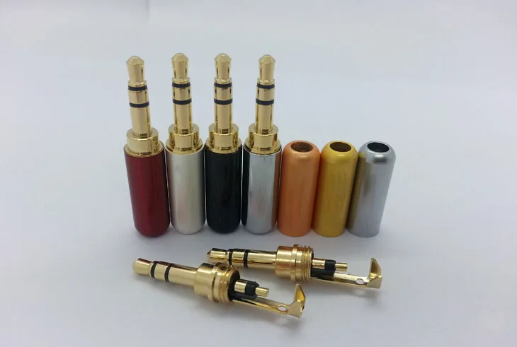 

10pcs High quality 1/8 "3.5mm 3 pole trs Stereo Male Plug Audio Plug with clip  for music player soldering