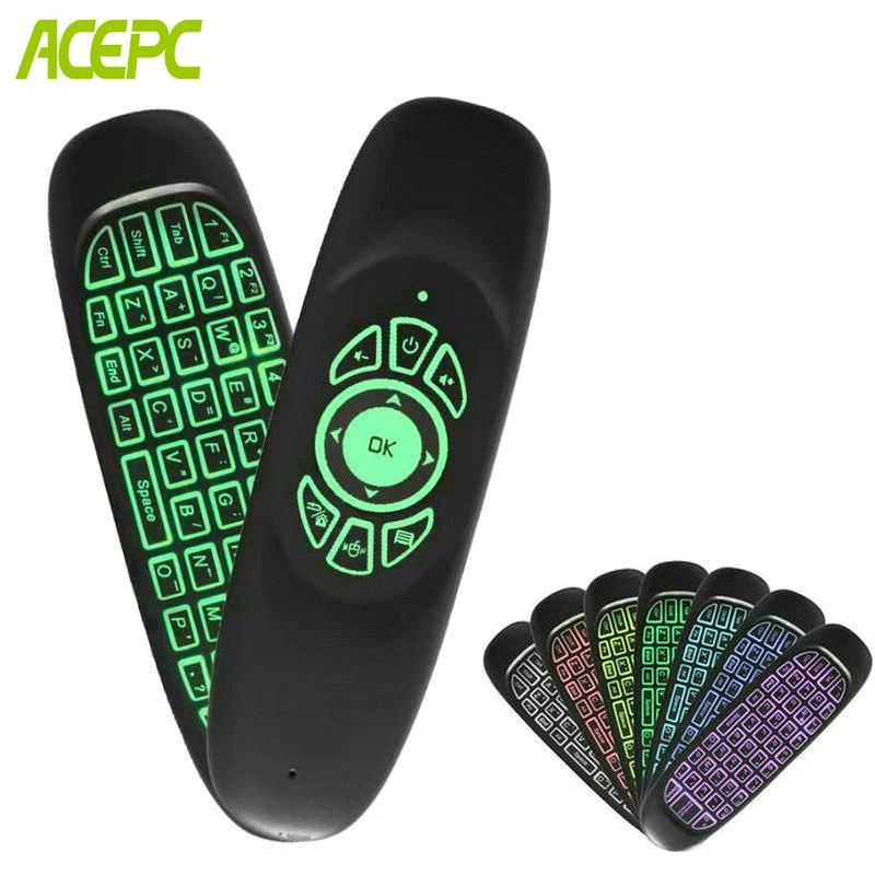 

Air Mouse C120 Backlight 7 Colors 2.4G Wireless mini Keyboard for Android TV Box mini pc Windows mini computer remote control