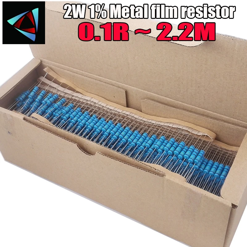 1000 шт 2 W Металл пленочные резисторы 1% 0.1R~ 2,2 м 2.2R 4.7R 10R 22R 47R 100R 220R 470R 1 K 10 K 100 K 0,22 0,33 0,47 0,68 0,75 0,82 Ом