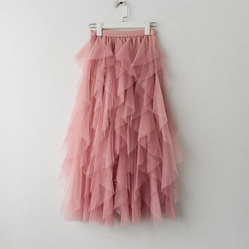 

Sherhure 2019 Women Summer Mesh Skirts High Waist Women Ball Gown Skirt Faldas Jupe Femme Women Long Skirt Saia