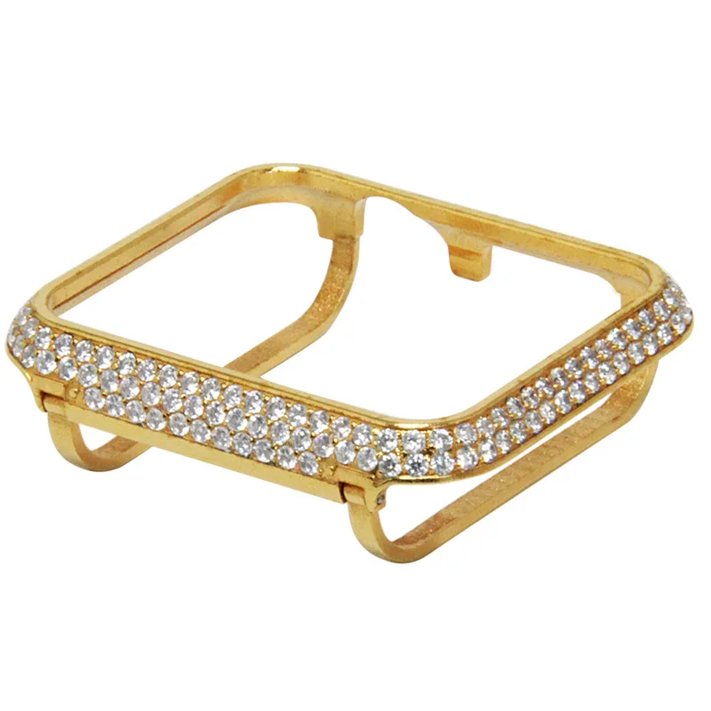 Bling Watch 24K Gold Cover Smart Watch Lunetta Lunetta In Cristallo Cover Per Apple Watch 38Mm 42Mm 40Mm 44Mm