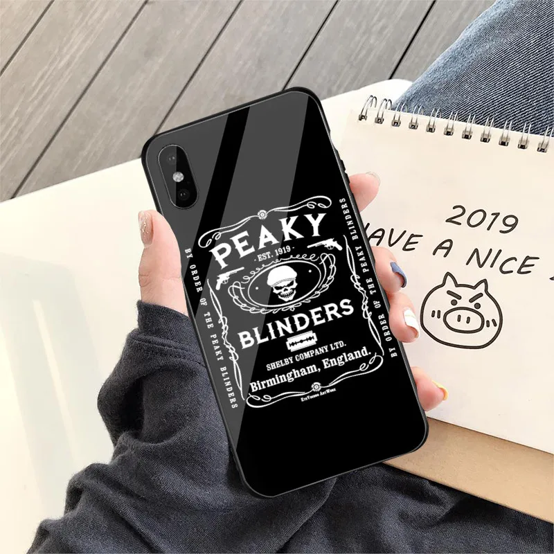 GYKZ Peaky Blinders ТВ серия чехол для телефона для iPhone 6 6s XS MAX XR X 7 8 Plus роскошный закаленное стекло задняя крышка Жесткий гладкий Чехол