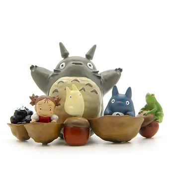 

6PCS/set Resin Totoro Decoration Figurines Animal Frog Figurine Bedroom Desktop Garden Potted Decorative Crafts Kids Gifts