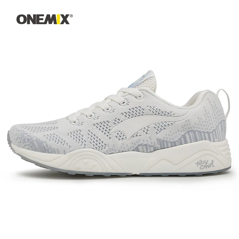 ONEMIX мужская спортивная обувь для мужчин красивые Zapatillas спортивные кроссовки Черный Красный Спортивная воздушная подушка уличные беговые Прогулочные кроссовки - Цвет: White Silver 1282