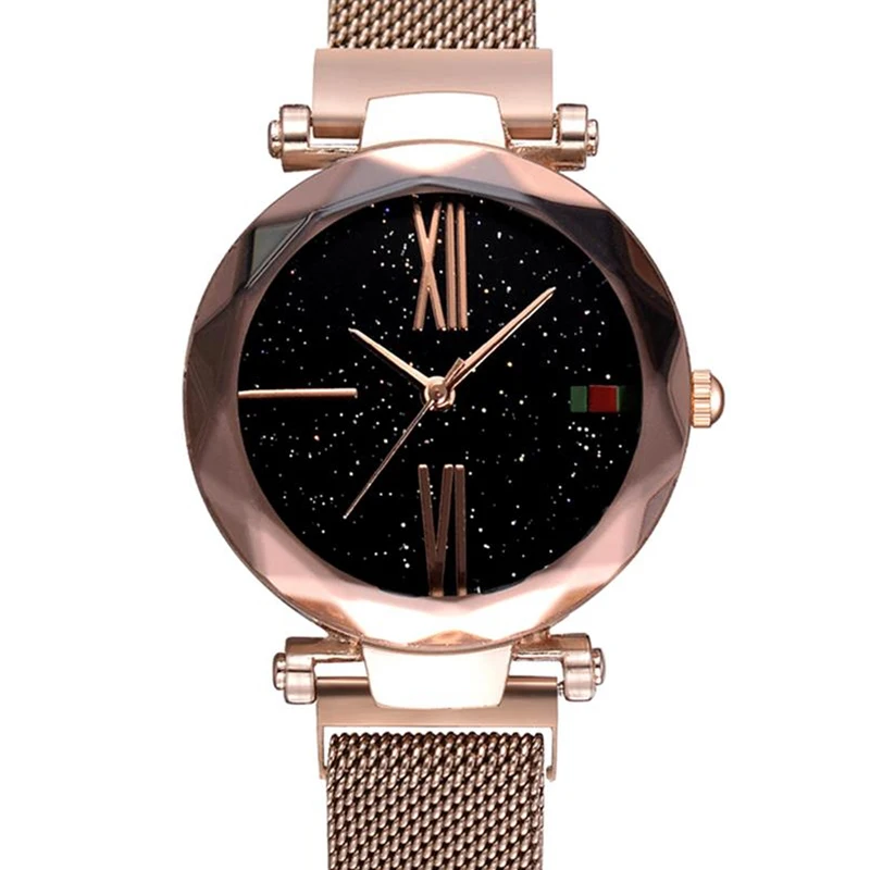 Fashion Luxury Rose Gold Women Watches Roman Numeral Minimalism Starry Sky Magnet Buckle Casual Female Wristwatch Waterproof Fashion Luxury Rose Gold Women Watches Roman Numeral Minimalism Starry Sky Magnet Buckle Casual Female Wristwatch Waterproof