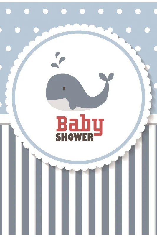 Laeacco Baby Shower Backdrops Dolphin Stripes Baby Cartoon Party Poster Photo Background Photography Backdrops For Photo Studio