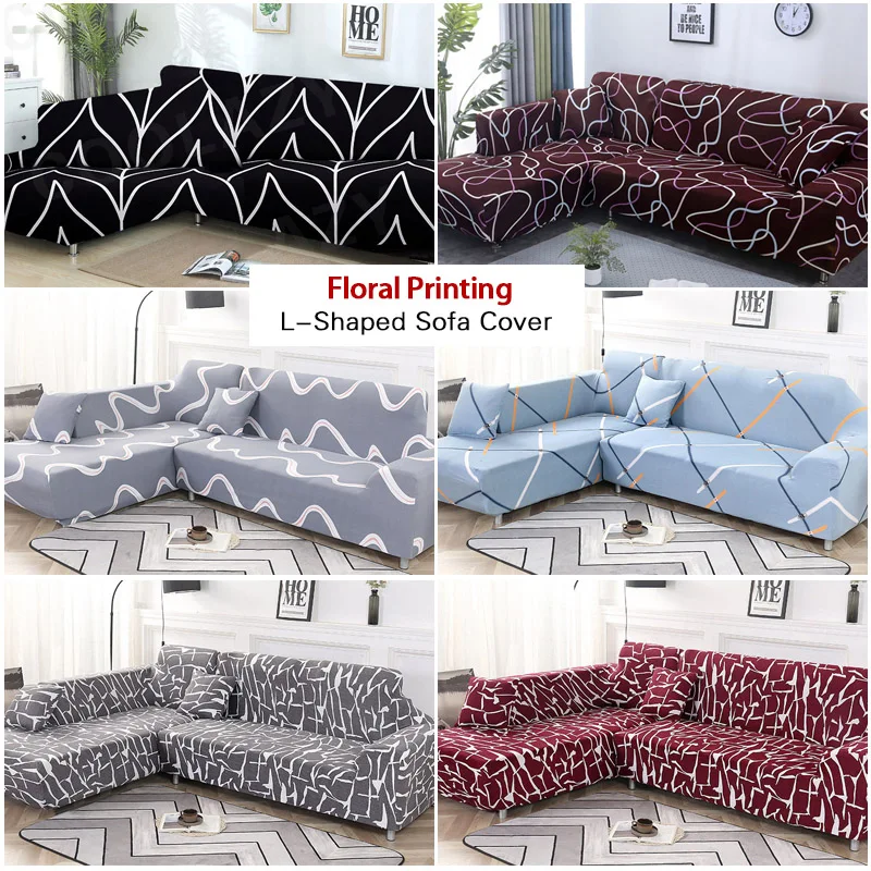 

Stripe Pattern Elastic Sofa Cover Cotton Couch Cover Chair Sectional It Needs Order 2piece Sofa Cover if is Chaise Longue Corner