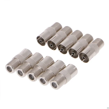 

OOTDTY 10 Pcs F Type Female Jack To TV PAL Female Jack RF Coaxial Adapter Connector