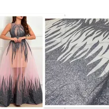 Specail африканская клееная блестящая кружевная с блестками JRB-122116 вышивка тюлевой сеткой кружевная ткань для сексуального платья