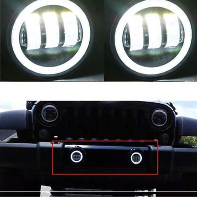 4 Round LED Fog Lights Headlights 30W For jeep Wrangler CJ TJ JK 07-15 LED Fog Lamp Auto DRL Lighting Headlight Assembly未标题-11