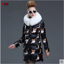 Europe Fashion Winter Women Jackets and Coats Luxury White Fox Fur Womens Parka femme abrigos y chaquetas mujer invierno 2015