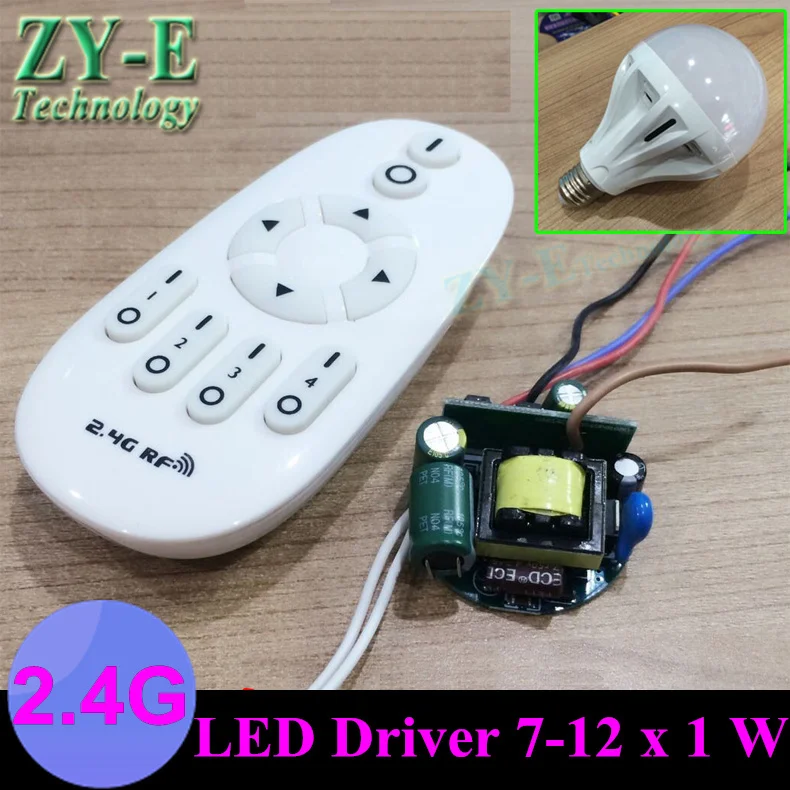 

2 Set led driver LED inside driver+remote controller 7W 9w 12w bulb Lighting Remote 2.4G control dimmer for ceiling lamp free