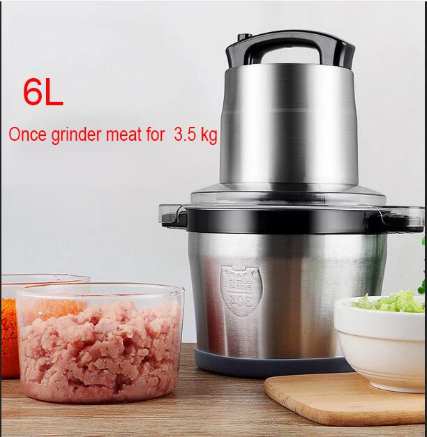 Meat Grinders grinder USES a 6-liter multi-purpose electric stainless steel blender to crush and chilli vegetables