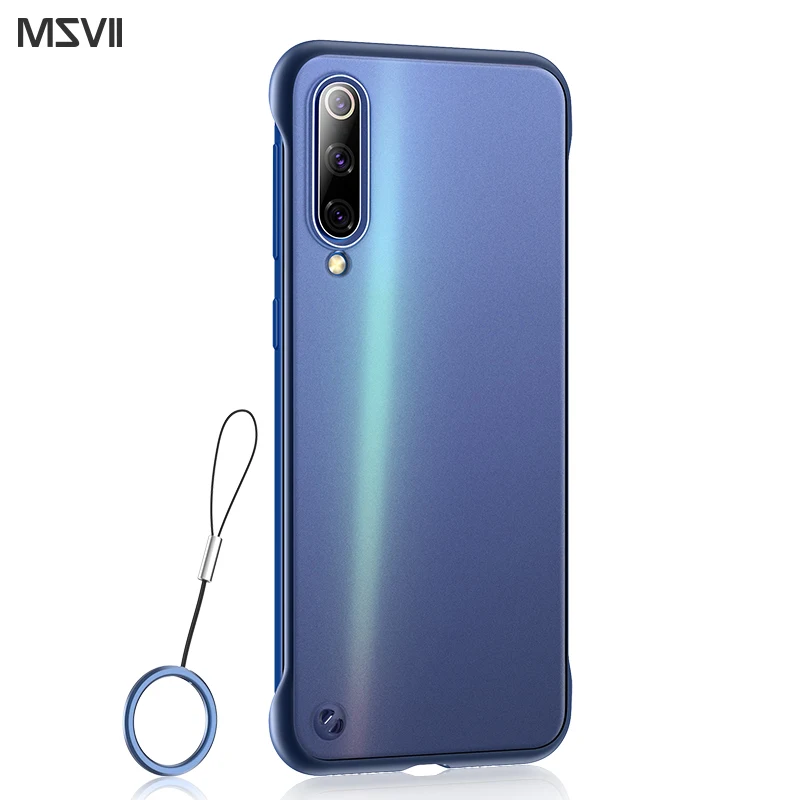 Msvii Бескаркасный чехол для Xiaomi mi 9 чехол Прозрачный чехол для mi 9 чехол силиконовый для mi 9 SE Funda Роскошный чехол бампер - Цвет: Синий