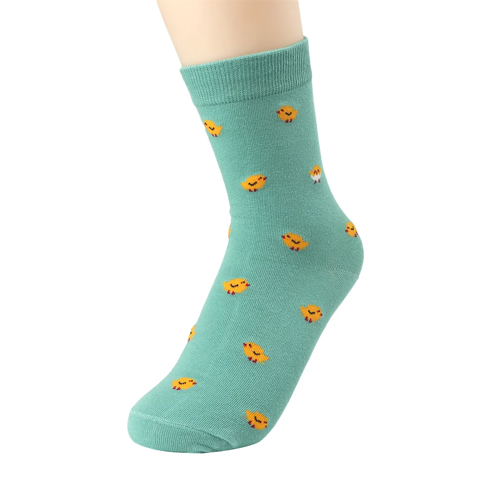 1 пара, милые маленькие носки с мультяшным животным, весенне-осенние хлопковые Повседневные носки с принтом, маленькая копилка, chausette femme - Цвет: Зеленый