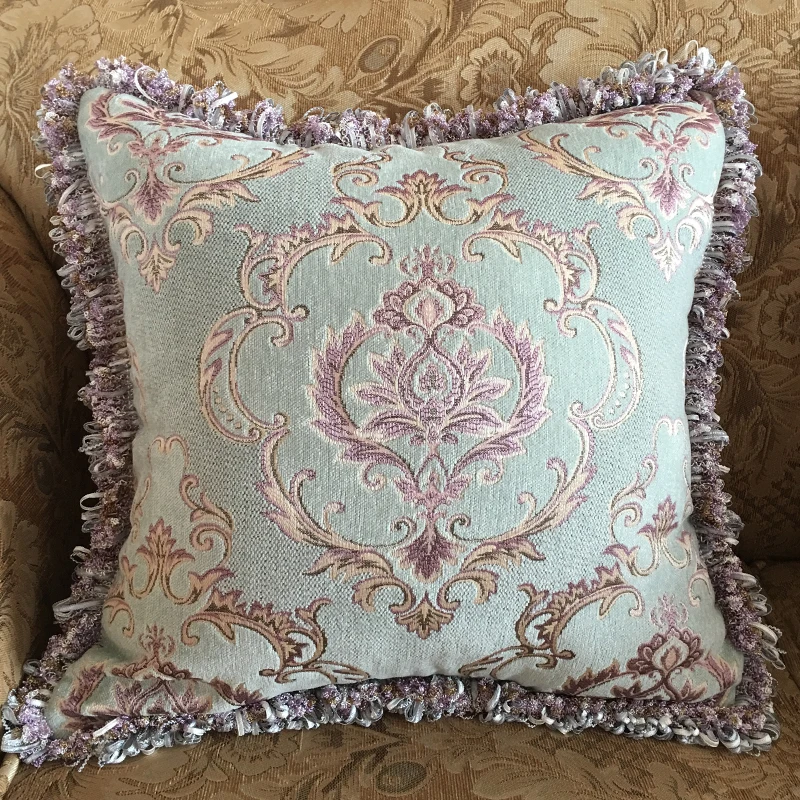 New Luxury Ceative Cushion Cover Square Jacquard P Throw Pillow Covers With Tassel Embroidered ...