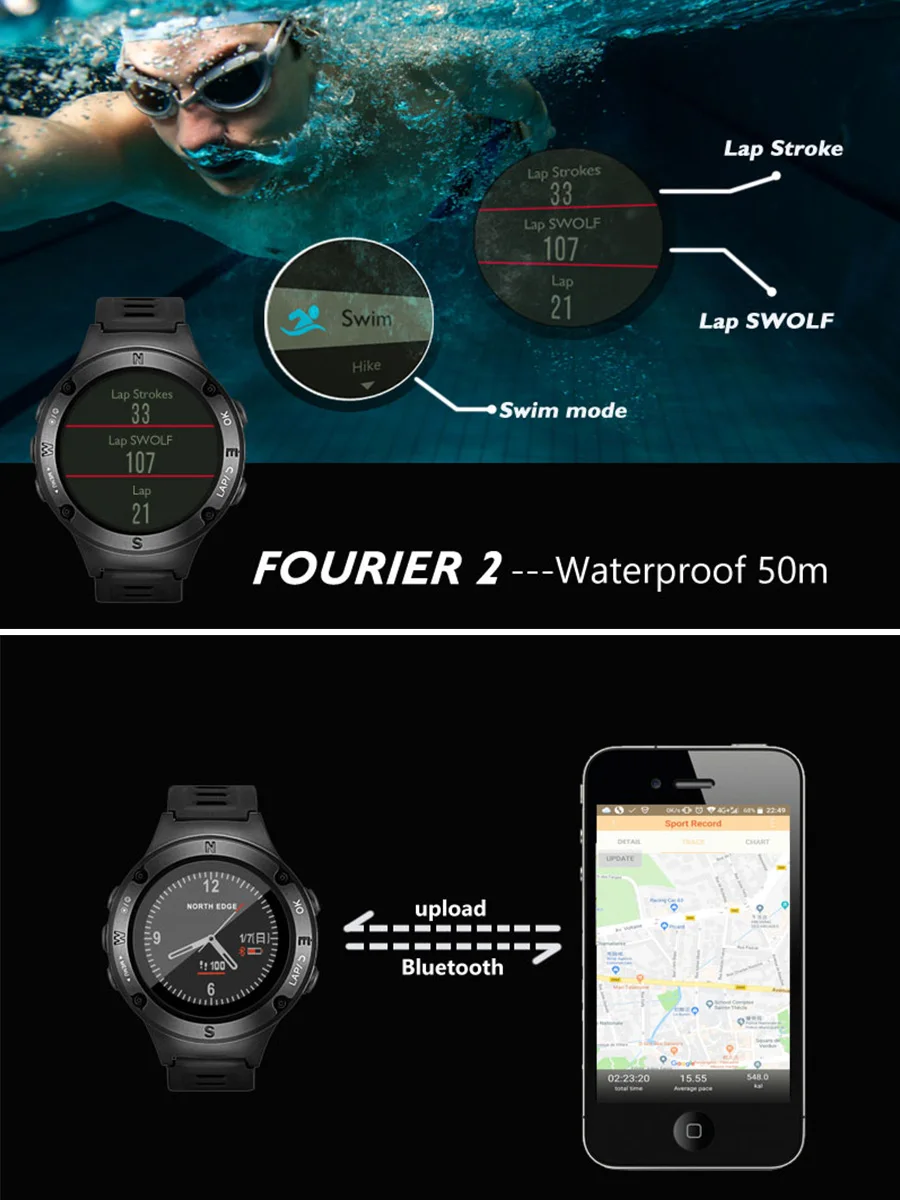 Северная режущая кромка для мужчин's gps Цифровые спортивные часы водостойкий