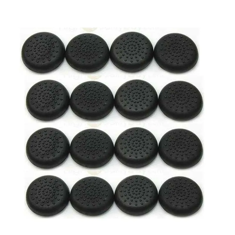 100 PCS TPU Thumbstick Joystick Grips Cap Cover for PS4 Controller Wireless Black