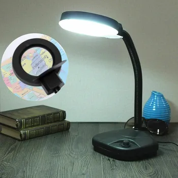 

2019 hot new products Magnifying Glass Lamp Desk 5X 10X Tabletop Gooseneck Adjustable Light Jewelry Family Low price Shipping