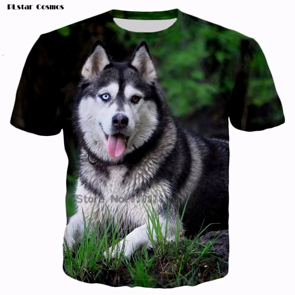 

3D Design t shirt men Husky dog print t-shirt animal short sleeve tshirts casual tshirt unisex tees shirts tops Plus size 5XL