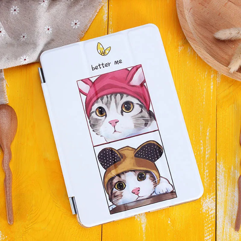 

Case for Ipad Air Fashion Hat Cat Series Auto Sleep /Wake Up Flip PU Leather Case for Ipad Air Smart Stand Cover